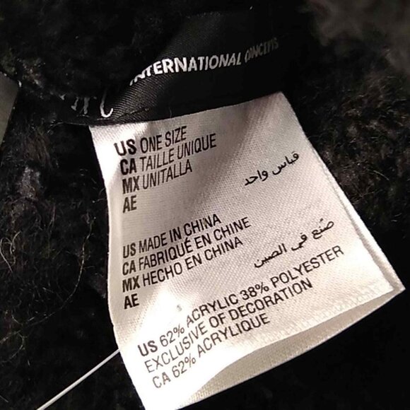 Inc International Concepts Multicolor Pom-Pom Black Knit Beanie Hat One Size - Picture 4 of 4